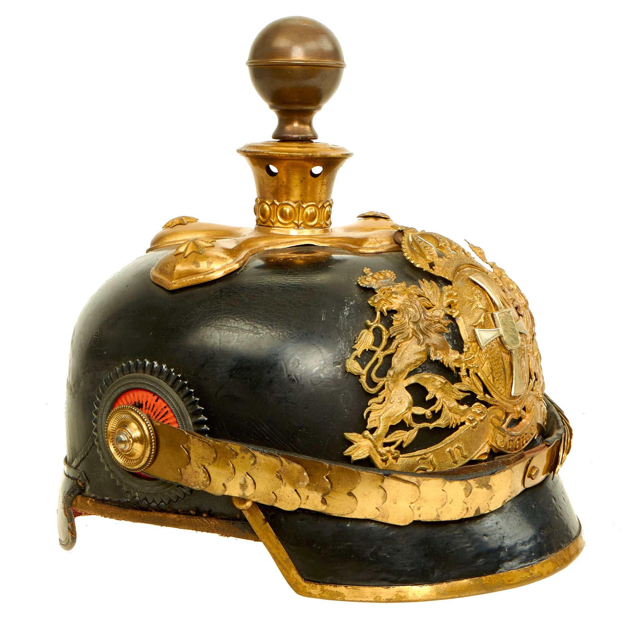 Original German WWI Bavarian M1886 Reserve Artillery Officer Pickelhaube Helmet with Ball Top