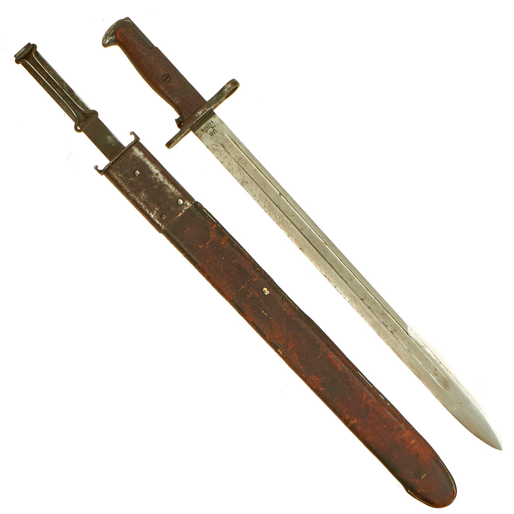 Original U.S. WWI First Year Production M1905 Springfield 16 inch Rifle Bayonet by S.A. With Rare M1906 Scabbard - Dated 1906 Original Items