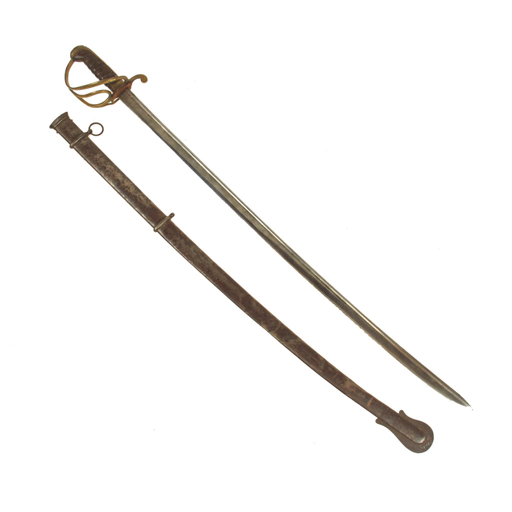 Original U.S. Early 19th Century Indian Wars Model 1833 Dragoon Saber By N.P. Ames Cutler Dated 1837 With Correct Scabbard - US Cavalry’s First Standard Issue Saber Original Items