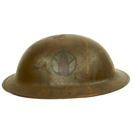 Original U.S. WWI M1917 89th Infantry Division, 164th Field Artillery Brigade Doughboy Helmet - "The Rolling W"