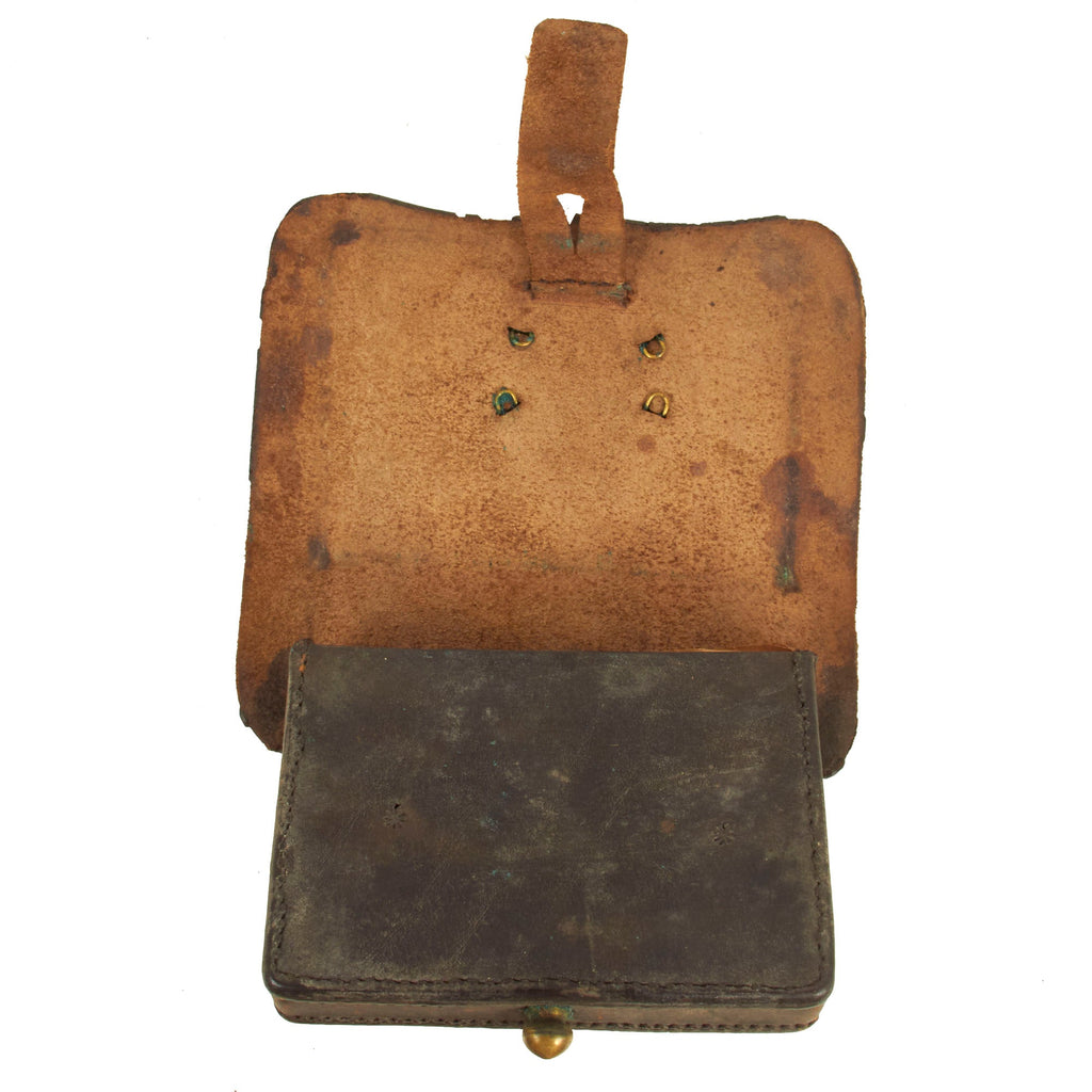 Original U.S. Civil War Pistol Cartridge Box with Period Applied Artil ...