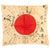 Original Japanese WWII Hand Painted Cloth Good Luck Flag With Temple Stamps and Lots of Signatures - 28" x 31" Original Items