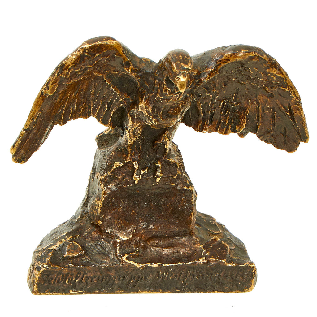 Original German WWII Luftwaffe Western France Kriegsweihnacht 1941 Christmas Sand Cast Brass Eagle Original Items