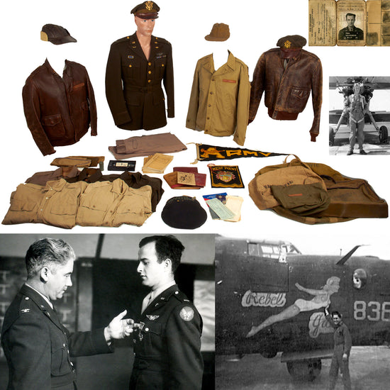 Original U.S. WWII Named 8th Air Force B-24 Liberator “Rebel Gal” Bombardier Paul T. Valachovic Uniform Grouping with A-2 Flight Jackets with Photos Original Items
