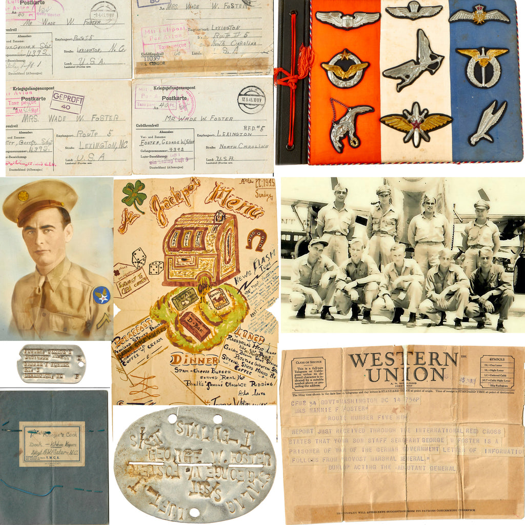 Original U.S. WWII POW Stalag Luft 1 Yankee Kreige Camp Cook Aerial Gunner Archive - Camp Cookbook, Camp Menu, Camp Made Wings - Tech Sergeant George Foster Original Items