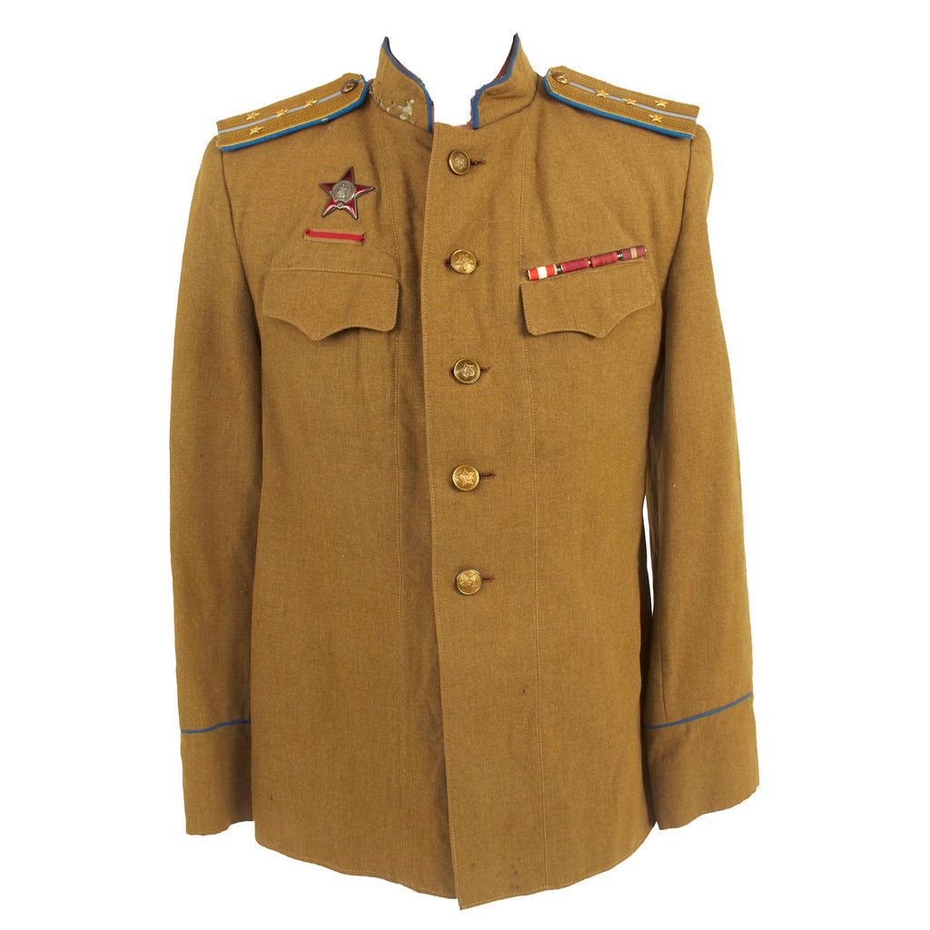 Original Soviet Russian WWII M-1943 Kitel Cavalry Captain Uniform Tunic With 1944 Order of the Red Star Original Items