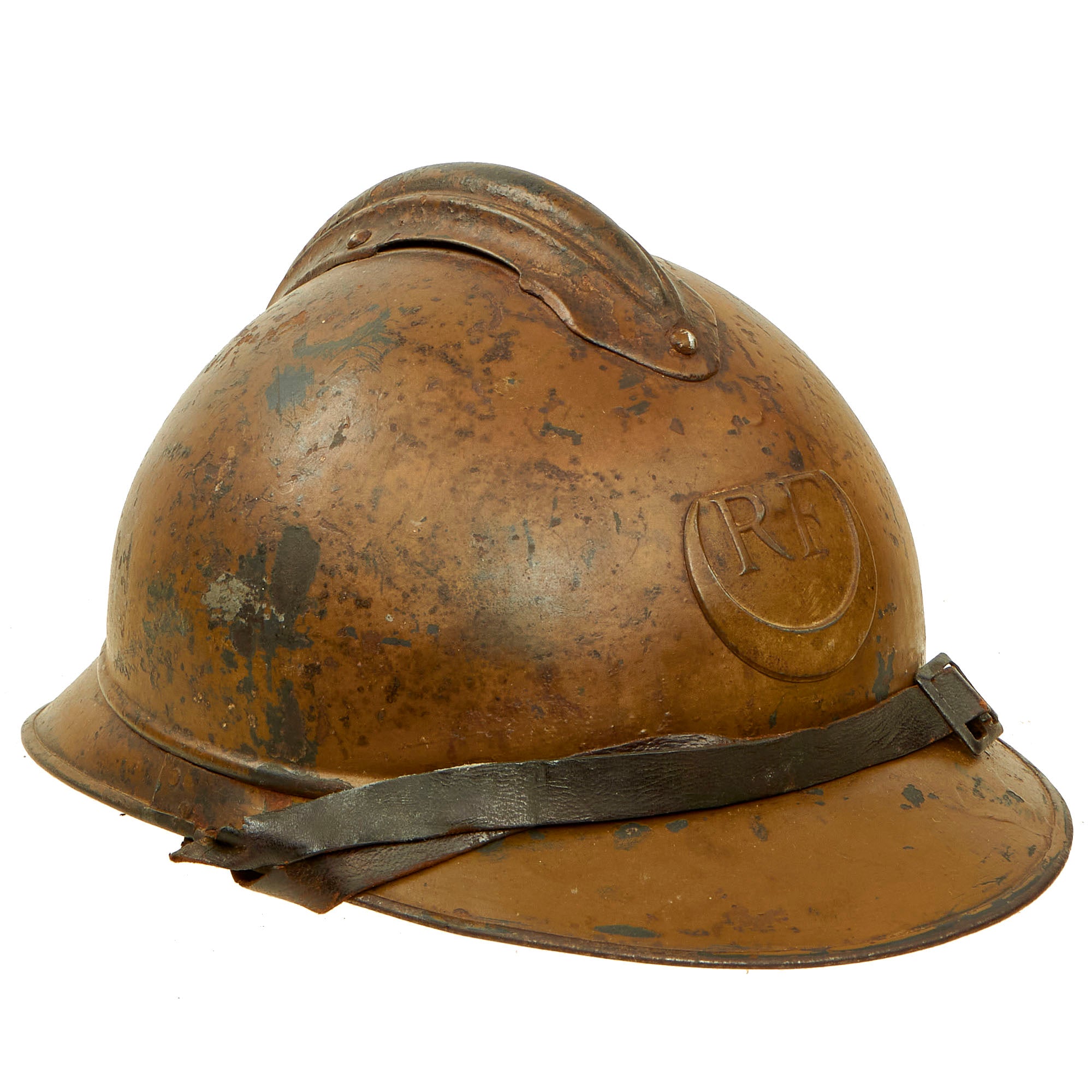 Original Rare French WWI Model 1915 Adrian Helmet with Zouave