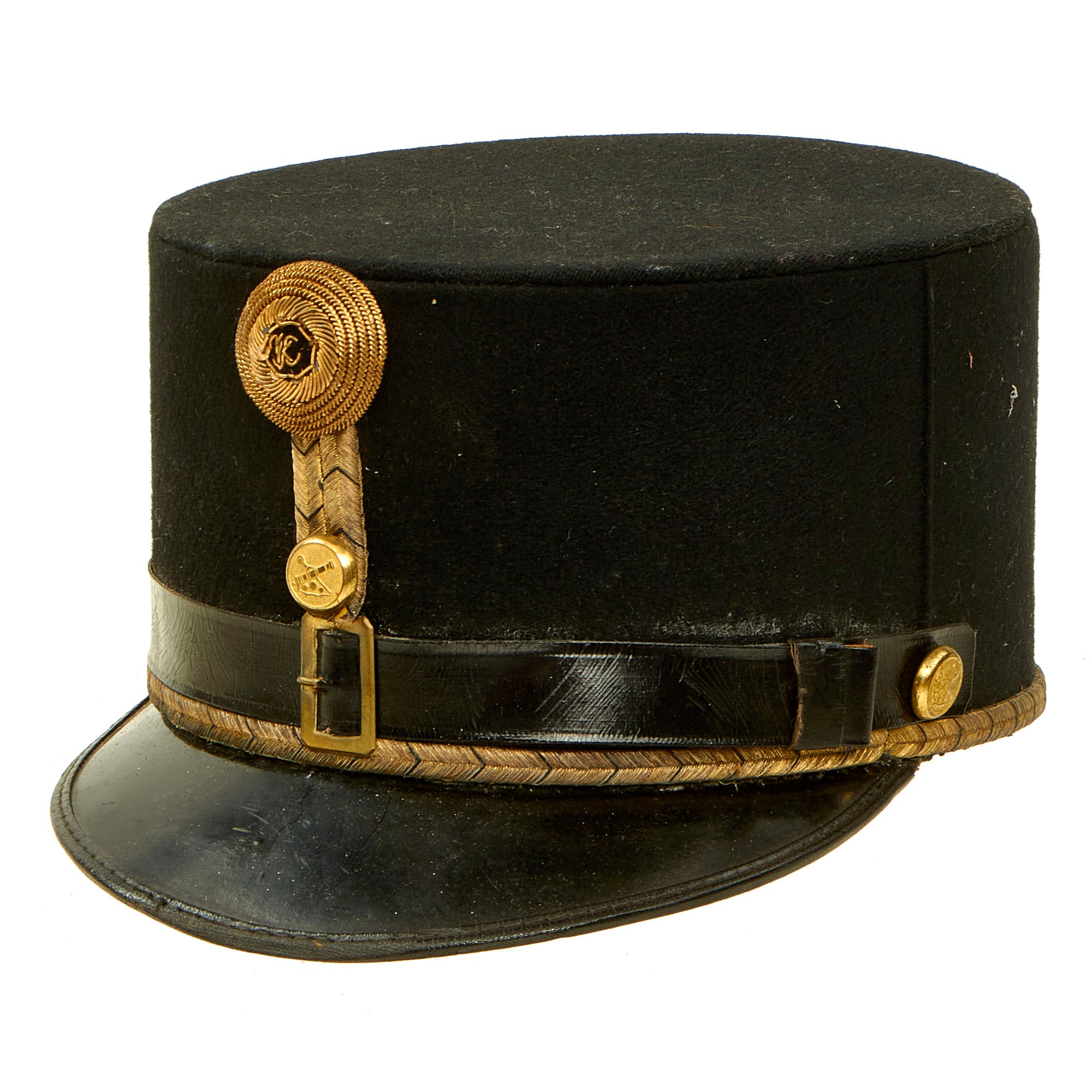Original WWI Austro-Hungarian Artillery Officer Kepi With “Kaiser Karl” K Bullion Cockade