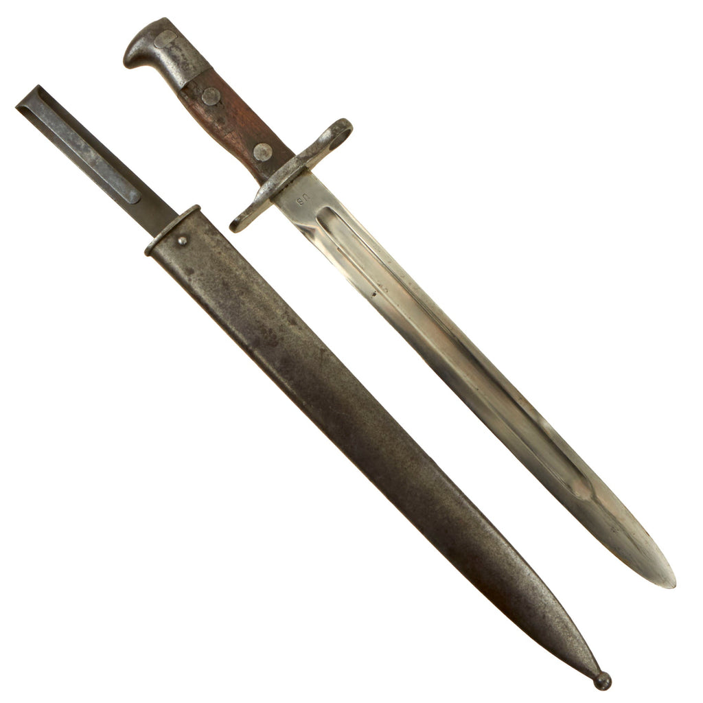 Original U.S. Spanish American War Model 1892 Krag Rifle Bayonet and First Pattern Scabbard - Dated 1895 Original Items
