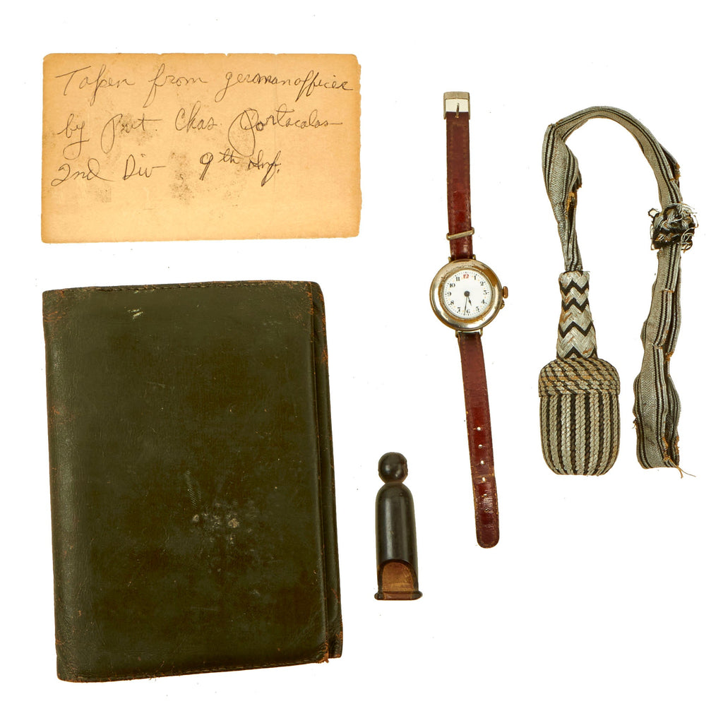 Original U.S. WWI Imperial German Officer Personal Effects War Trophy Lot Brought Home by Private Charles Portacalas, 9th Infantry Regiment, 2nd Infantry Division - 10 Plus Items Original Items
