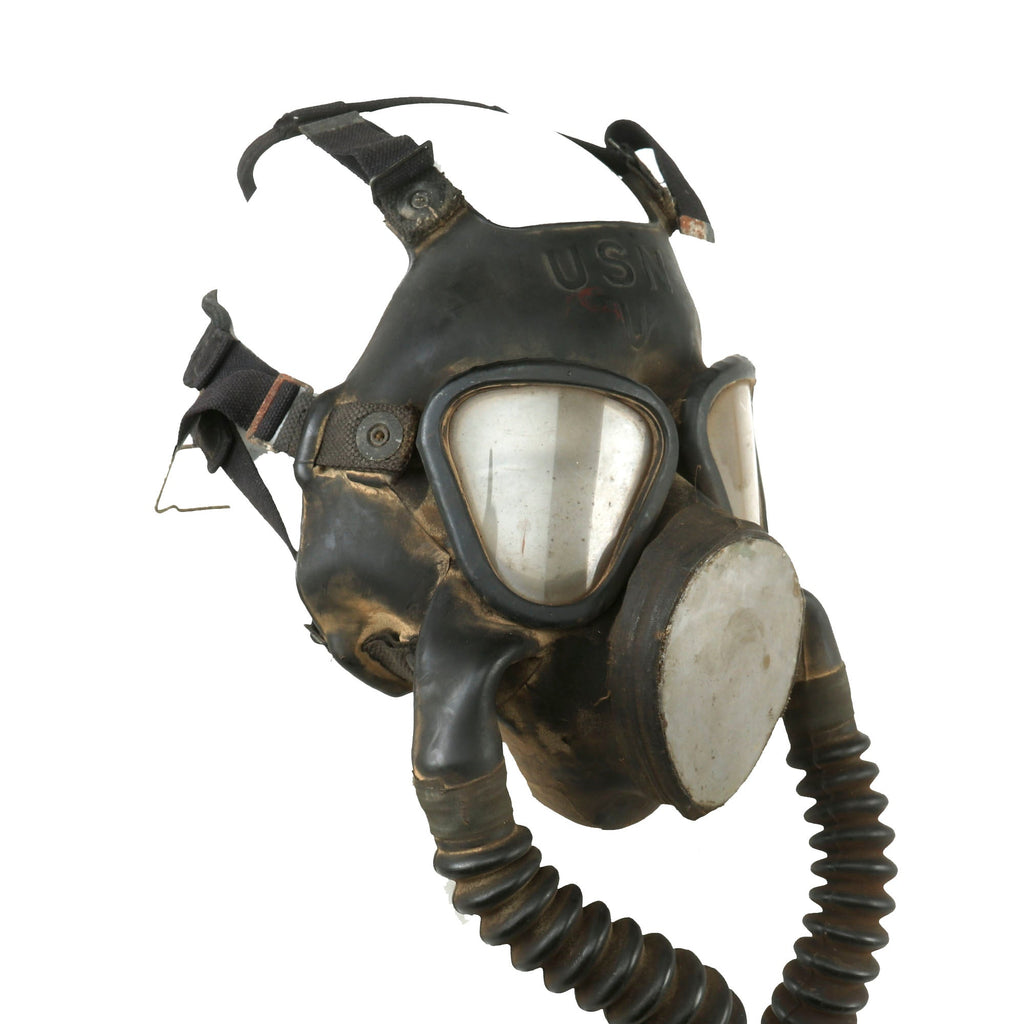 Original U.S. WWII USN ND Mark IV Diaphragm Gas Mask Converted to Shal ...