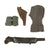 Original Italian WWII Field Gear Lot with Carcano Ammunition Bandolier & Holster - 4 Items Total Original Items