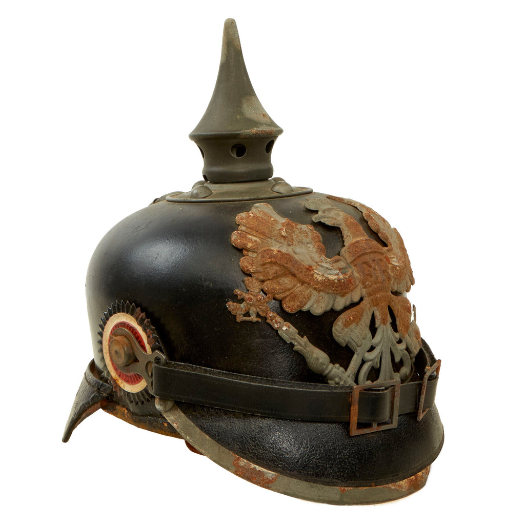 Original Imperial German WWI Complete Prussian EM/NCO Infantry M1915 Pickelhaube Spiked Helmet Original Items