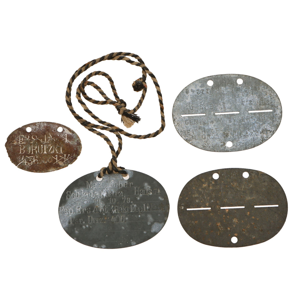 Original Imperial German WWI Identification Lot - 4 Discs - 1 Blank Original Items