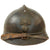Original French WWI Issue Model 1915 Adrian Helmet in Horizon Blue with RF Badge and First Pattern Liner - Complete Original Items