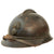 Original French WWI Issue Model 1915 Adrian Helmet in Horizon Blue with RF Badge and First Pattern Liner - Complete Original Items