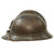 Original French WWI Issue Model 1915 Adrian Helmet in Horizon Blue with RF Badge and First Pattern Liner - Complete Original Items