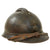 Original French WWI Issue Model 1915 Adrian Helmet in Horizon Blue with RF Badge and First Pattern Liner - Complete Original Items