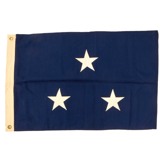 Original U.S. WWII Era US Navy Wool Three Star Vice Admiral Flag by Paramount Flag Co. - 22” x 34” Original Items