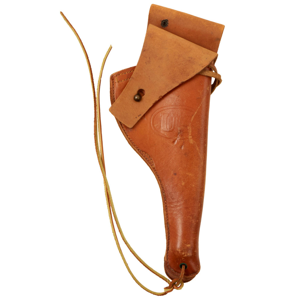 Original U.S. WWII Leather Holster for M1917 .45 Revolver by Milwaukee Saddlery Co - Dated 1944 Original Items