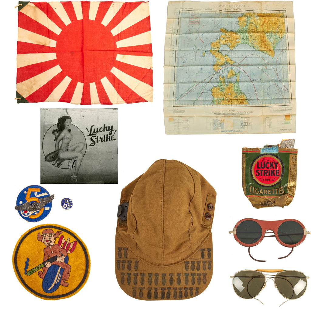 Original U.S. WWII Named 528th Bomb Squadron, 380th Bomb Group “Flying Circus” Grouping Featuring B-1 Cap With 37 Bombs Drawn on for 37 Combat Missions - John C. Swindle, Assistant Flight Engineer / Gunner For B-24 “Lucky Strike” Original Items