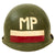 Original U.S. Vietnam War Military Police Ingersoll M1 Helmet with Overpainted 75th Ranger Regiment Flash, Liner and Chin Strap Original Items