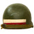 Original U.S. Vietnam War Military Police Ingersoll M1 Helmet with Overpainted 75th Ranger Regiment Flash, Liner and Chin Strap Original Items