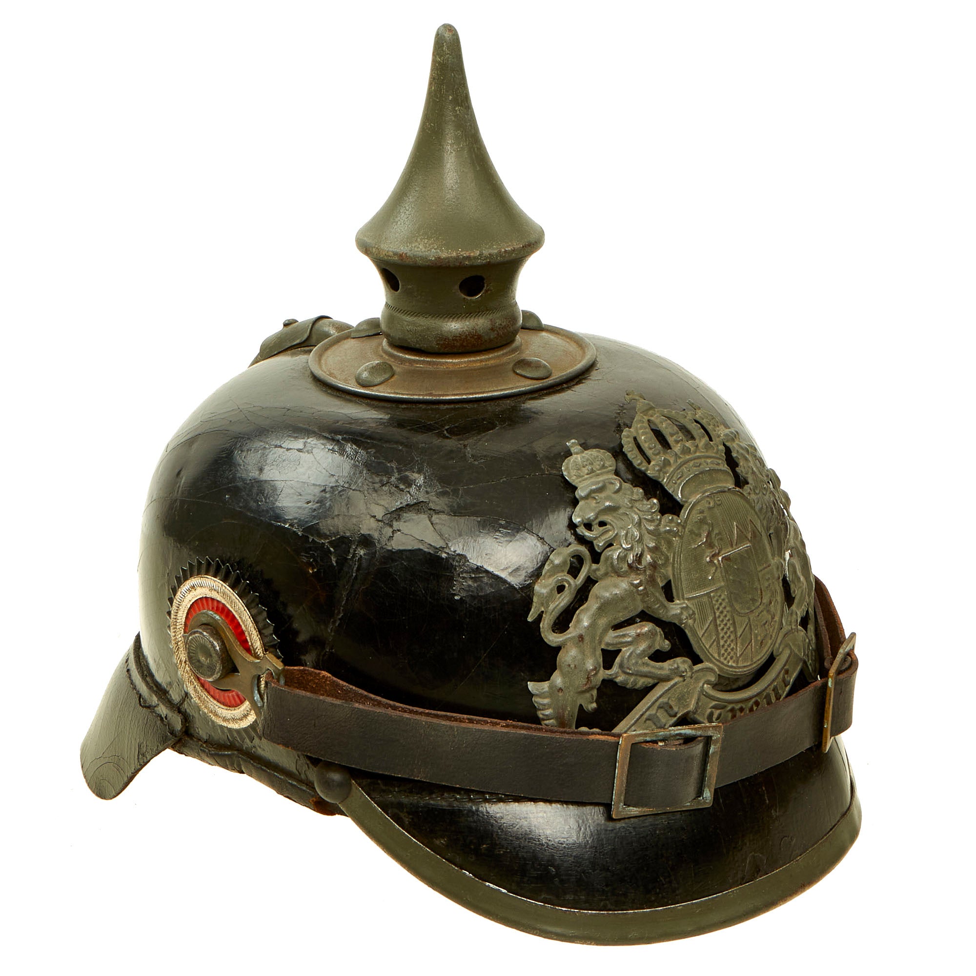 Ancienne paire d'éperons de cavalerie militaire ww1 avec cuir