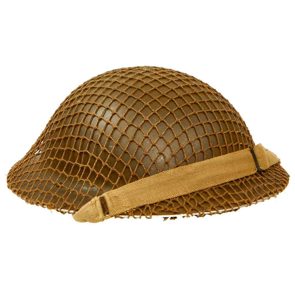 Original Canadian WWII Brodie MkII Steel Helmet by Canadian Motor Lamp Company Complete with Helmet Net - Dated 1942 Original Items
