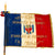 Original French Post WWII National Union of Associations of Deportees, Internees and Families of the Disappeared of Tarn, UNADIF Association Flag with Pole and Topper - Flagpole: 95”, Flag: 35” x 45” Original Items