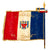 Original French Post WWII National Union of Associations of Deportees, Internees and Families of the Disappeared of Tarn, UNADIF Association Flag with Pole and Topper - Flagpole: 95”, Flag: 35” x 45” Original Items