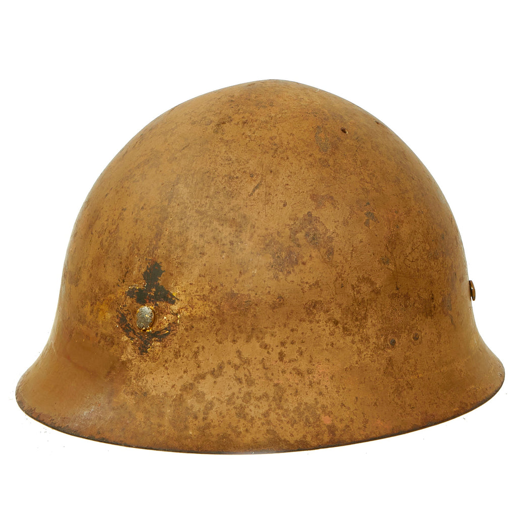 Original Japanese WWII Type 90 Special Naval Landing Forces Helmet with Complete Chinstrap Assembly- Tetsubo Original Items