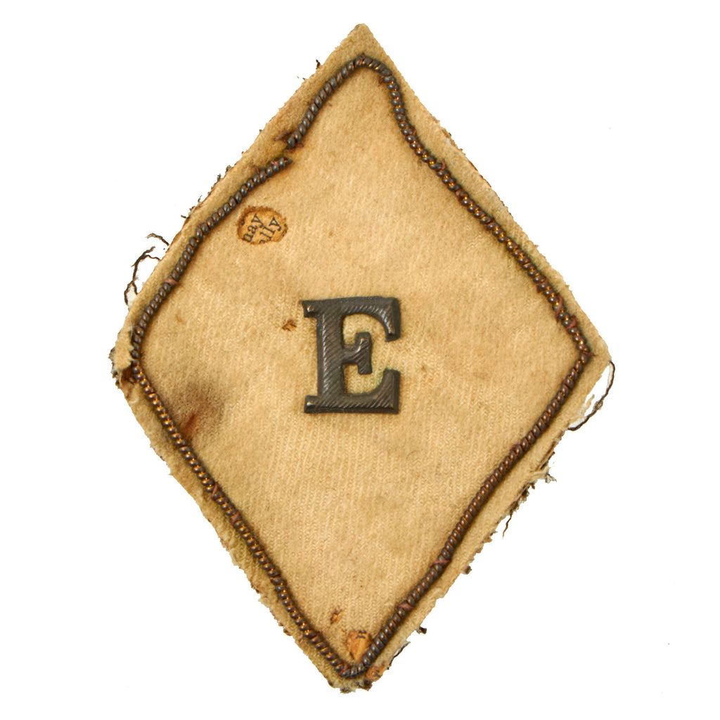 Original U.S. Civil War III Corps (Union Army) 2nd Division Cap or Uniform Badge with Company Letter E Original Items