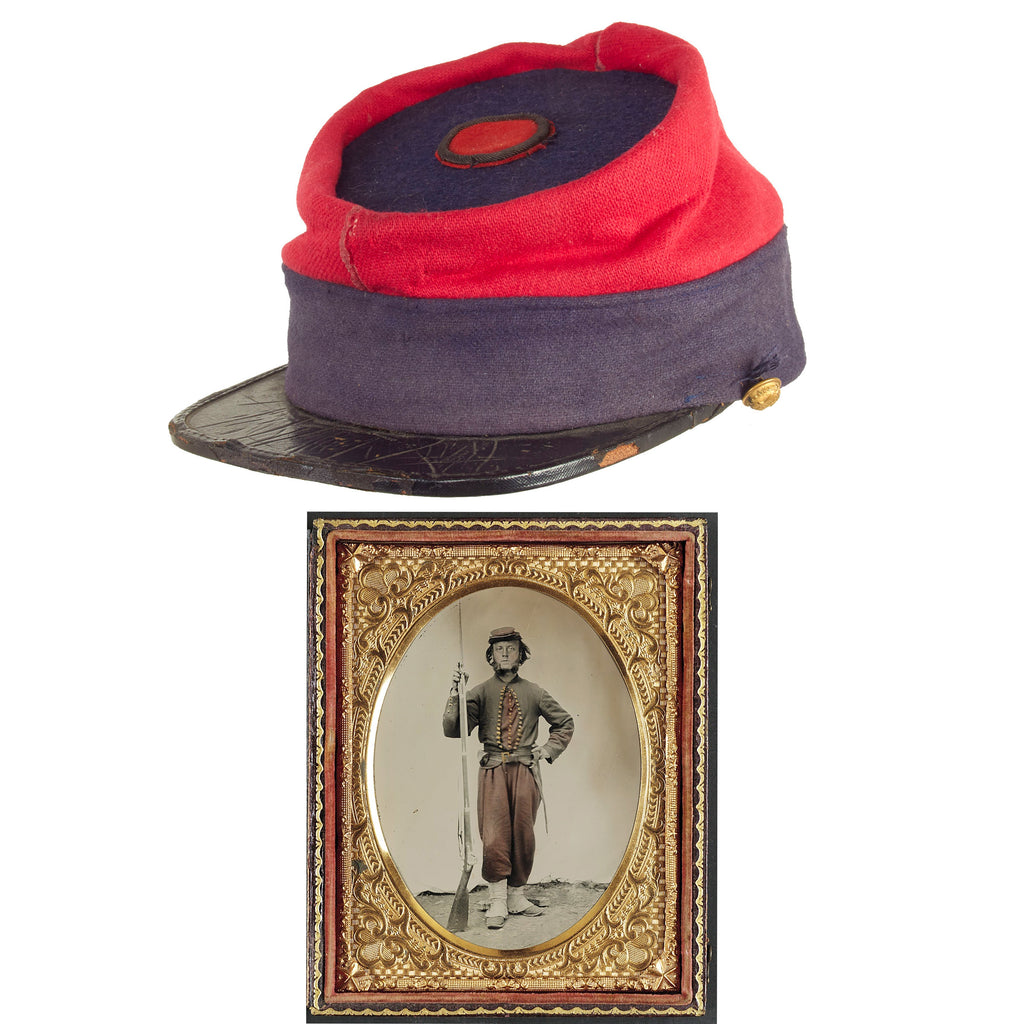 Original Civil War Union 14th Brooklyn “Red Legged Devils” Kepi with Original 1st Corps Badge Original Items