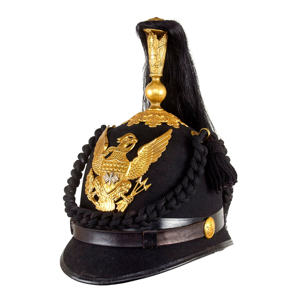 Original U.S. Indian Wars US Army Signal Corps M-1881 Blue Cloth Spiked Pith Helmet With Plume Original Items