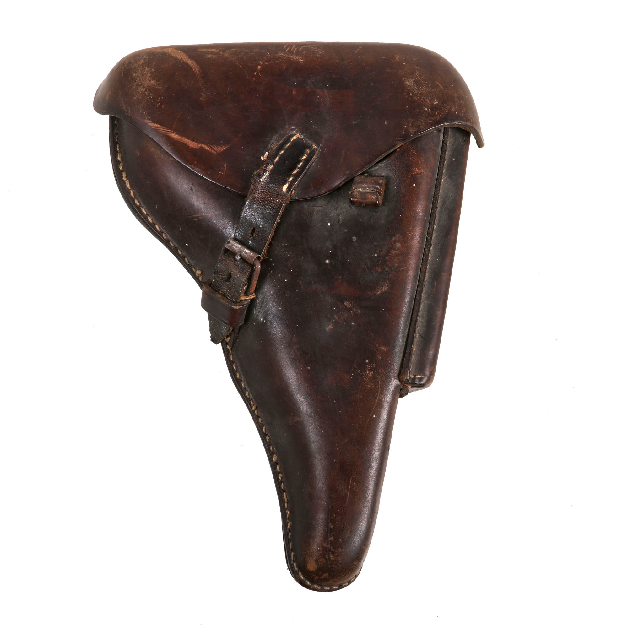 Original German WWII P08 Luger Brown Leather Hardshell Holster by