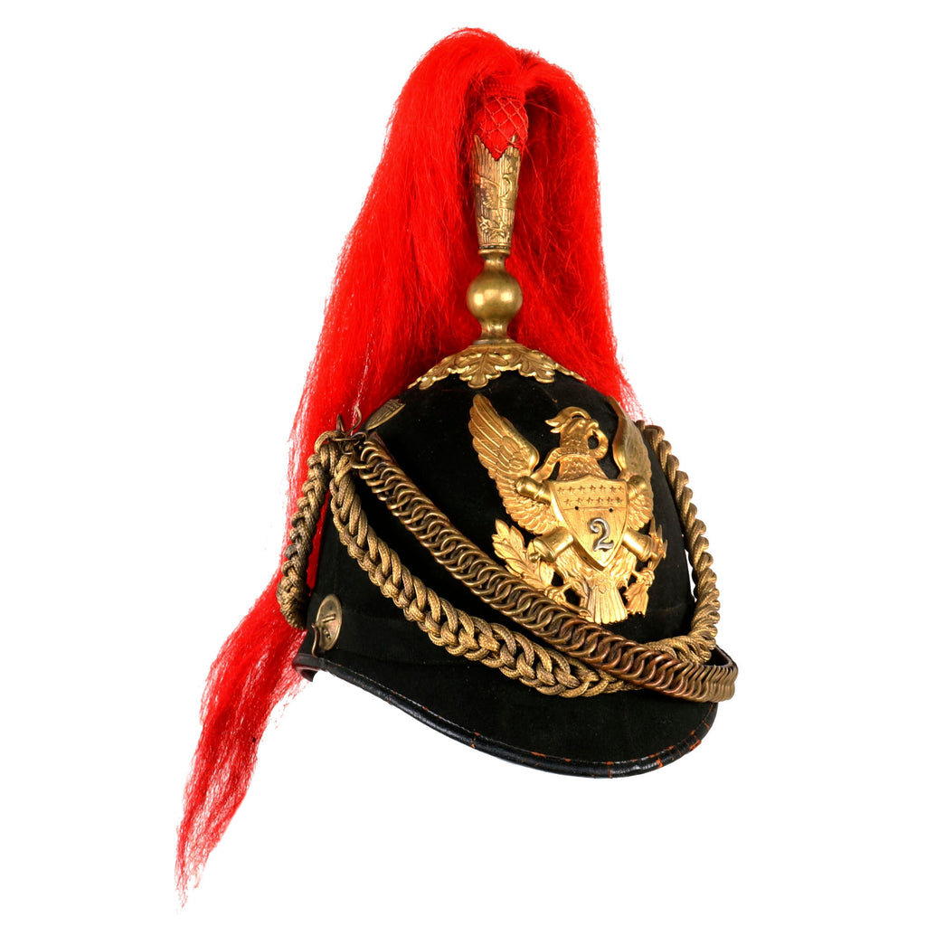 Original U.S. Indian Wars Era Artillery M-1881 Blue Cloth Spiked Pith Helmet With Plume Original Items