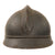 Original French WWI Issue Model 1915 Infantry Adrian Helmet in Horizon Blue with Chinstrap Stretched Over Brim - No Liner Original Items