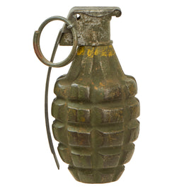 Original U.S. WWII Inert MkII Pineapple Grenade with Yellow Ring with M10A3 Fuze