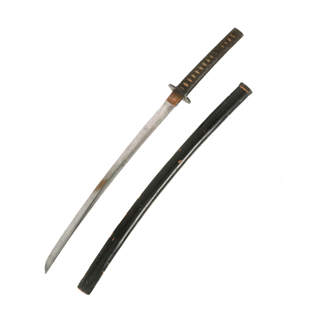 Original 17th Century Early Edo Period Japanese Handmade Ō-Wakizashi Short Sword by NOBUSADA in Late Edo Fittings with Scabbard Original Items