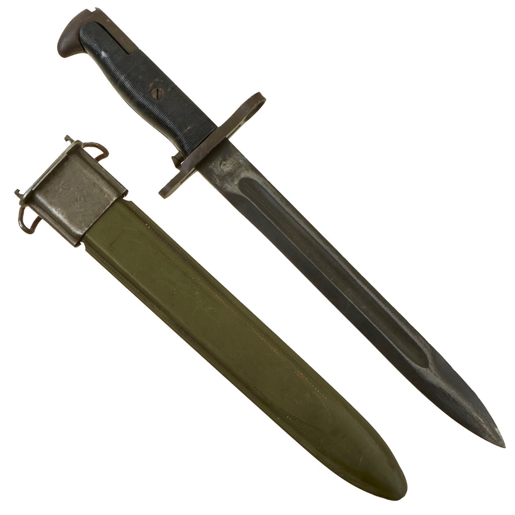 Original U.S. WWII M1 Garand 10 inch Bayonet by Union, Fork & Hoe with M7 Scabbard Original Items