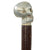 Original British WWI Officer's Private Purchase Leather Covered Aluminum Swagger Stick With Weighted Skull End For Use As Trench Club Circa 1917 Original Items