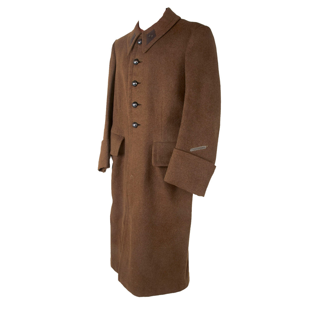 Original French WWII Infantry Officer’s Greatcoat with 22nd Regiment Bullion Collar Tabs - 2nd Lieutenant Original Items