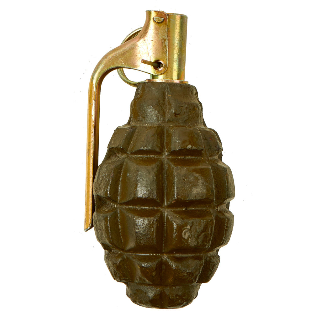 Original Post-WWII Soviet/Communist Bloc F1 Hand Fragmentation Grenade With Fuse - Inert Original Items