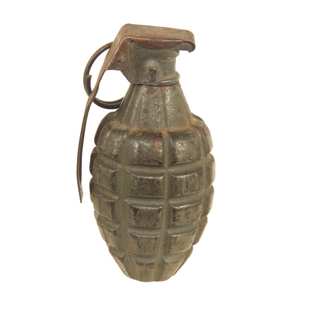 Original U.S. Pre-WWII Inert MkII Pineapple Fragmentation Grenade w/ “Cutback” Fuze Original Items