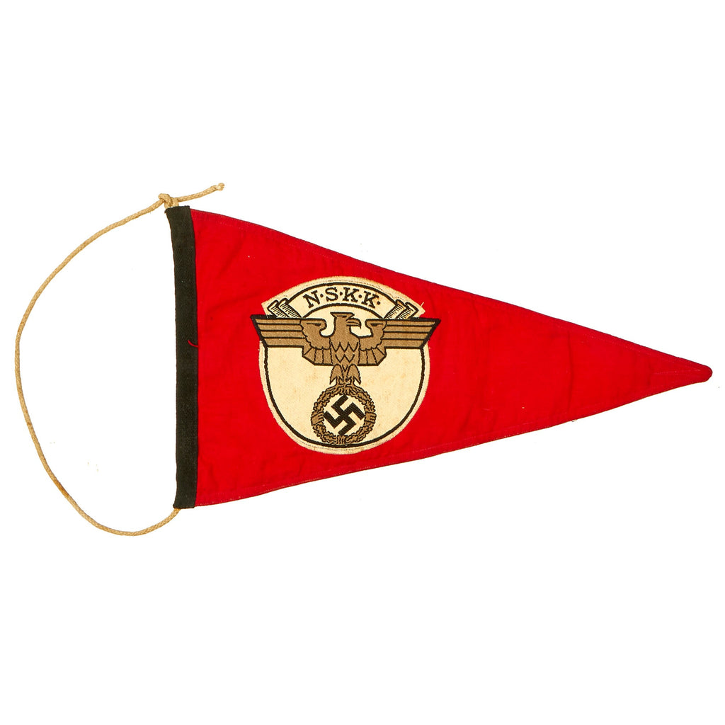 Original German WWII NSKK Vehicle Staff Car Pennant Flag - 7 1/2" x 13 1/2" Original Items