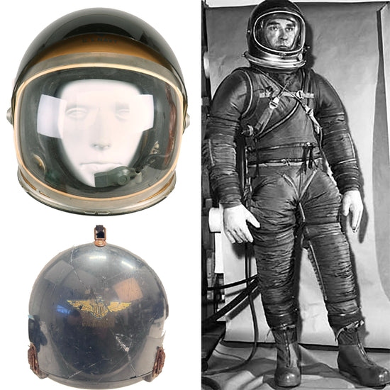 Original 1961 U.S. Navy MK IV MOD 1 High Altitude Full Pressure Flight Helmet with Original Carrying Case- NASA Mercury Program Original Items