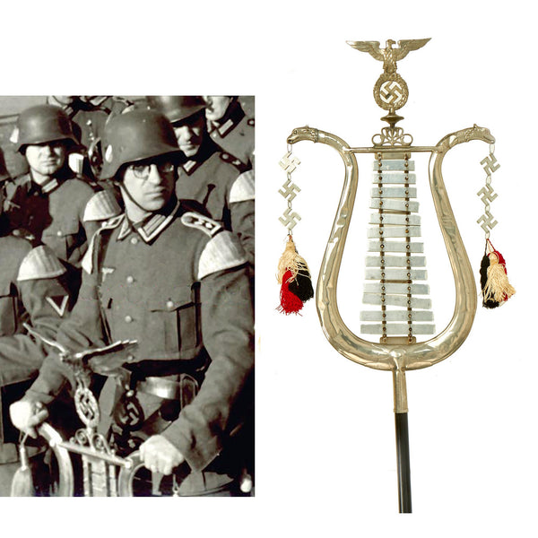 Original German WWII NSDAP 13 Bar Vertical Bell Lyre Glockenspiel Ke