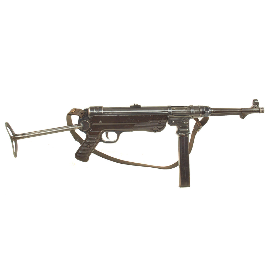 Original German WWII MP 40 Display Gun by C.G. Haenel with Live Barrel, Magazine & Sling - Maschinenpistole 40 Original Items
