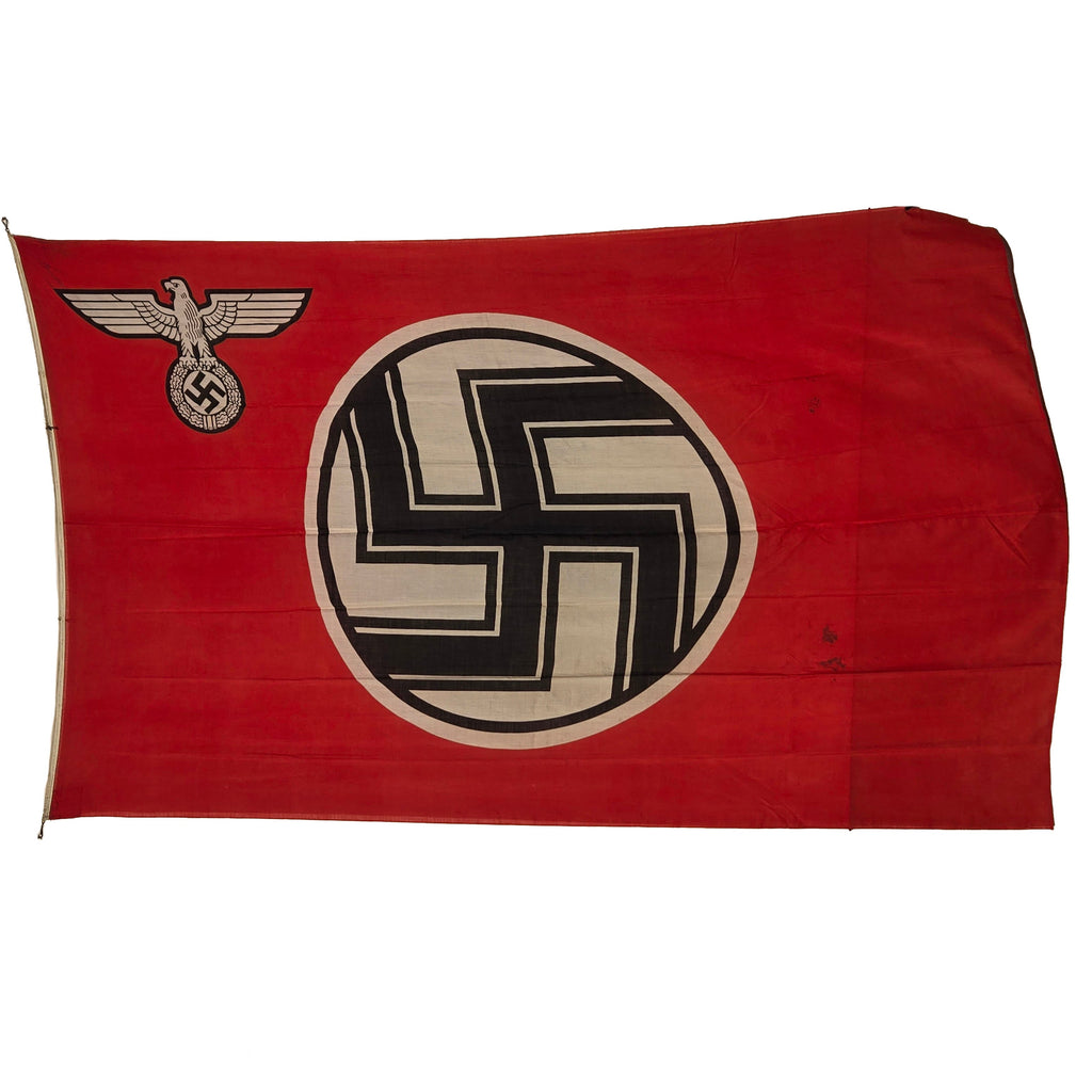 Original German WWII NSDAP State Service Banner Flag Purportedly Captured by 80th Div. USGI in Erfurt, 1945 - 16ft. x 9.7ft. - Reichsdienstflagge Original Items